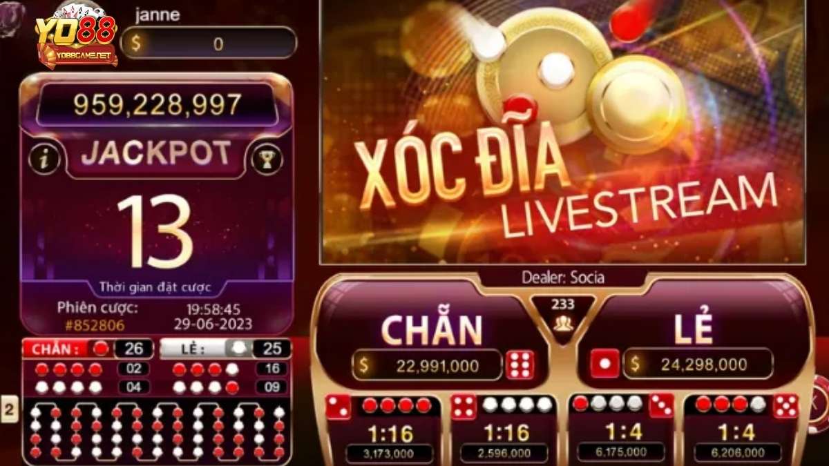 Xóc Đĩa Livestream Yo88